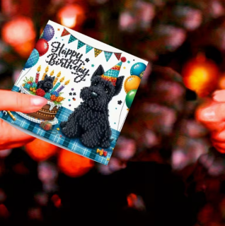 Preview: Diamond Painting 6 Stück Grusskarten Hunde-Katzen